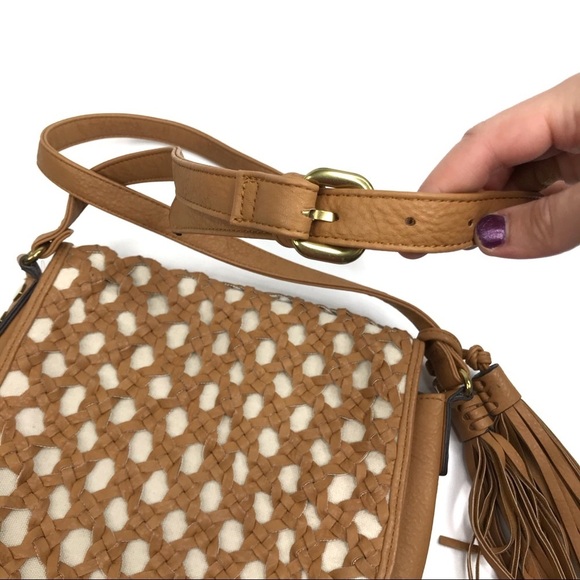 Big Buddha | Brown Braided Overlay Crossbody Bag - Picture 3 of 9